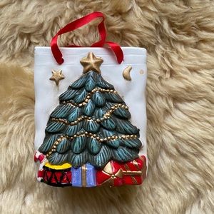 NWT Porcelain Christmas ‘Bag’ with Ribbon